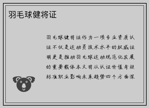 羽毛球健将证