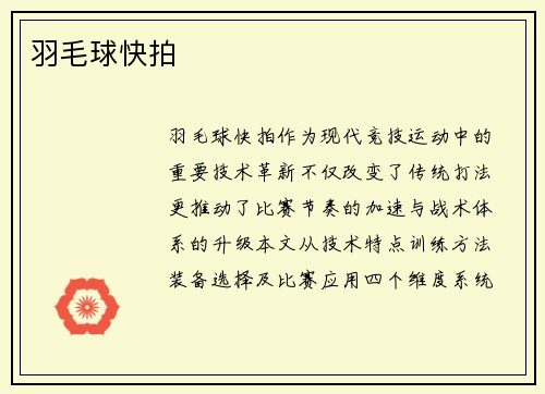 羽毛球快拍